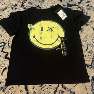 Black Smiley Face Kids T-Shirt